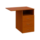 BKC 1 - 82 kontejner přístavný, pravý, 3-zásuvkový/nika, deska protažená 18 mm, centrální zámek, 750